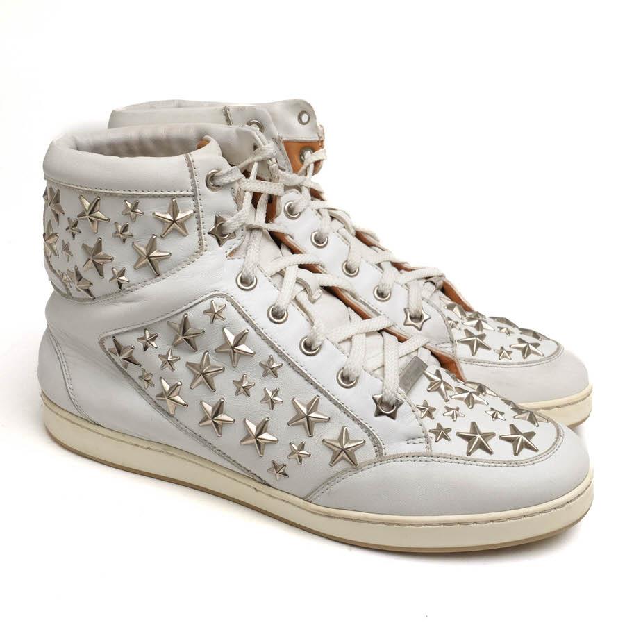 美品✨️ ジミーチュウ ハイカットスニーカー ホワイト JIMMY CHOO ジミーチュウ ハイカット スニーカー ホワイト 白