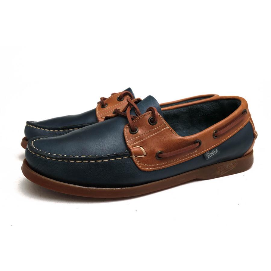 Paraboot 茶色と赤とネイビーのデッキシューズ Paraboot 茶色と赤とネイビーのデッキシューズ Paraboot