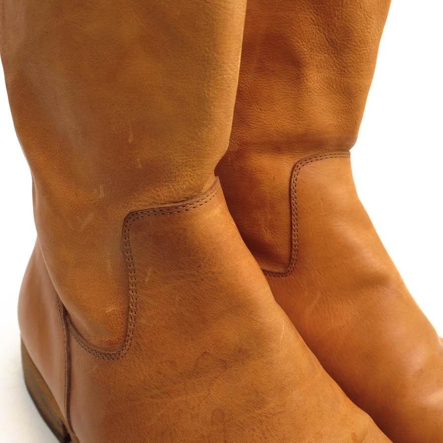 サク／SAK バックジップブーツ シューズ 靴 メンズ 男性 男性用レザー 革 本革 ブラウン 茶  Back Zip Boots Vachetta Leather Natural プレーントゥ SAK サク バックジップブーツ Back Zip Boots Vachetta Leather