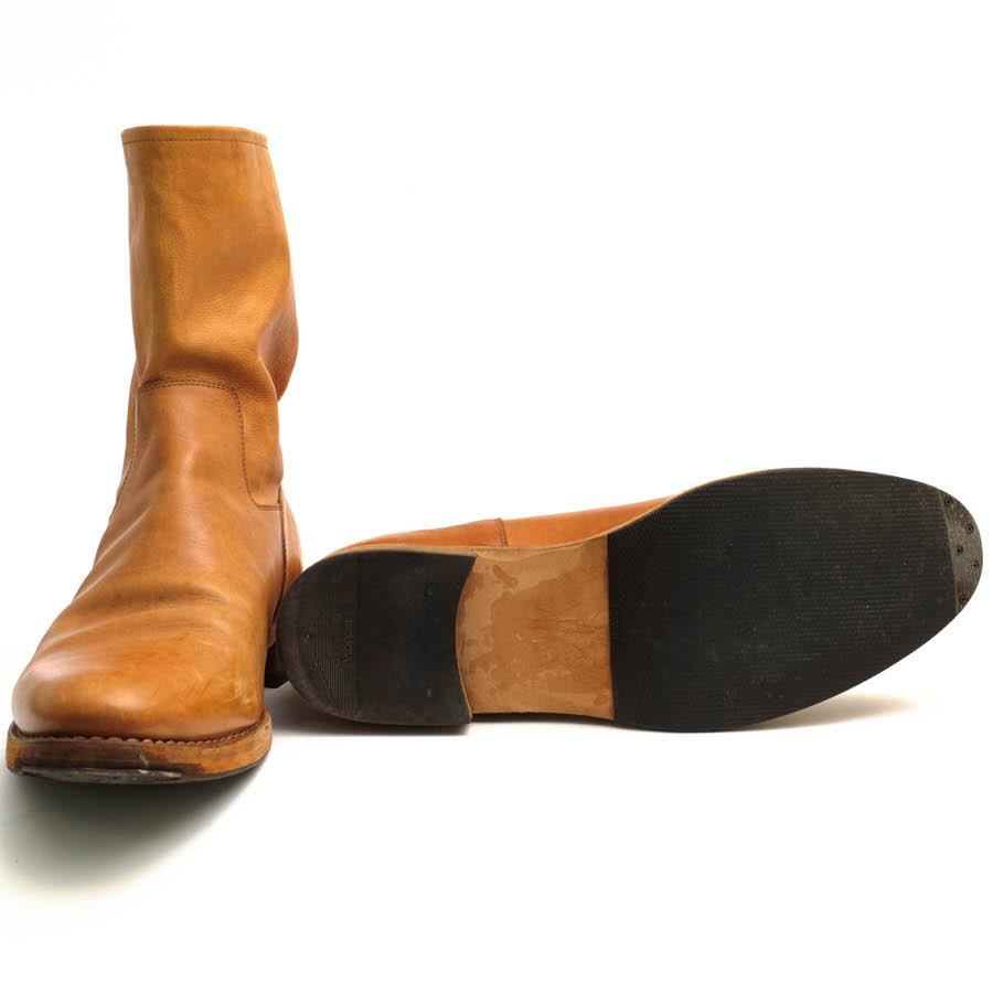 サク／SAK バックジップブーツ シューズ 靴 メンズ 男性 男性用レザー 革 本革 ブラウン 茶  Back Zip Boots Vachetta Leather Natural プレーントゥ SAK サク バックジップブーツ Back Zip Boots Vachetta Leather