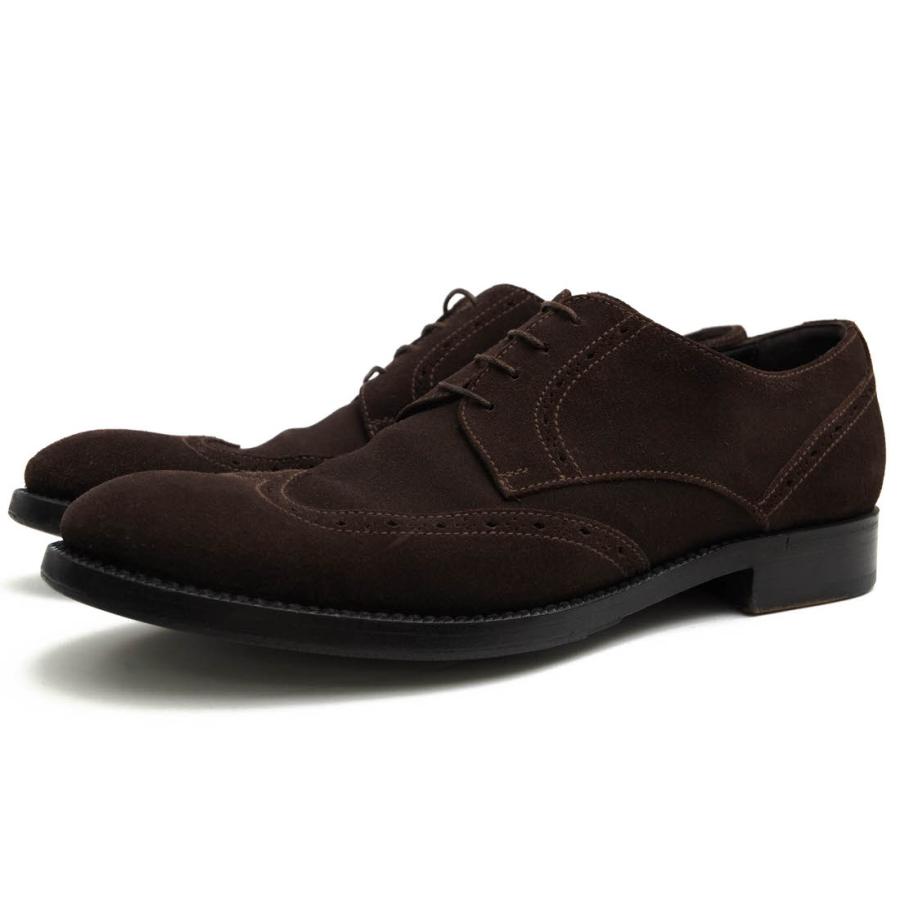 ○ゼニア Ermenegildo Zegna 牛革 カーフ ビジネスシューズ A1615 CA05 ブラックラピド製法 ウイングチップ メンズ 【中古】 中古 ZEGNA（ゼニア） Ermenegildo Zegna ビジネスシューズ A1615 CA05 牛革