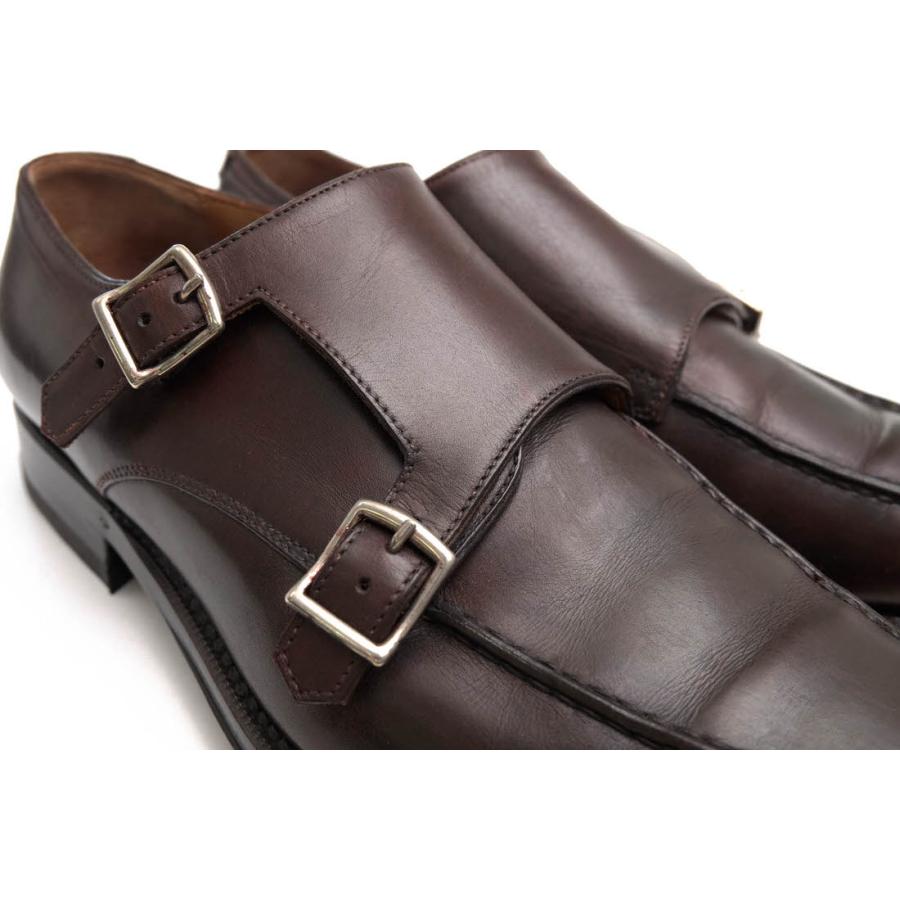 ○アルマス ALMAS Trading Post トレーディングポスト別注 牛革 カーフ ビジネスシューズ 16SL10 ダブルモンクストラップ レザーソ 中古 ALMAS アルマス ビジネスシューズ 16SL10 Trading Post トレーディング