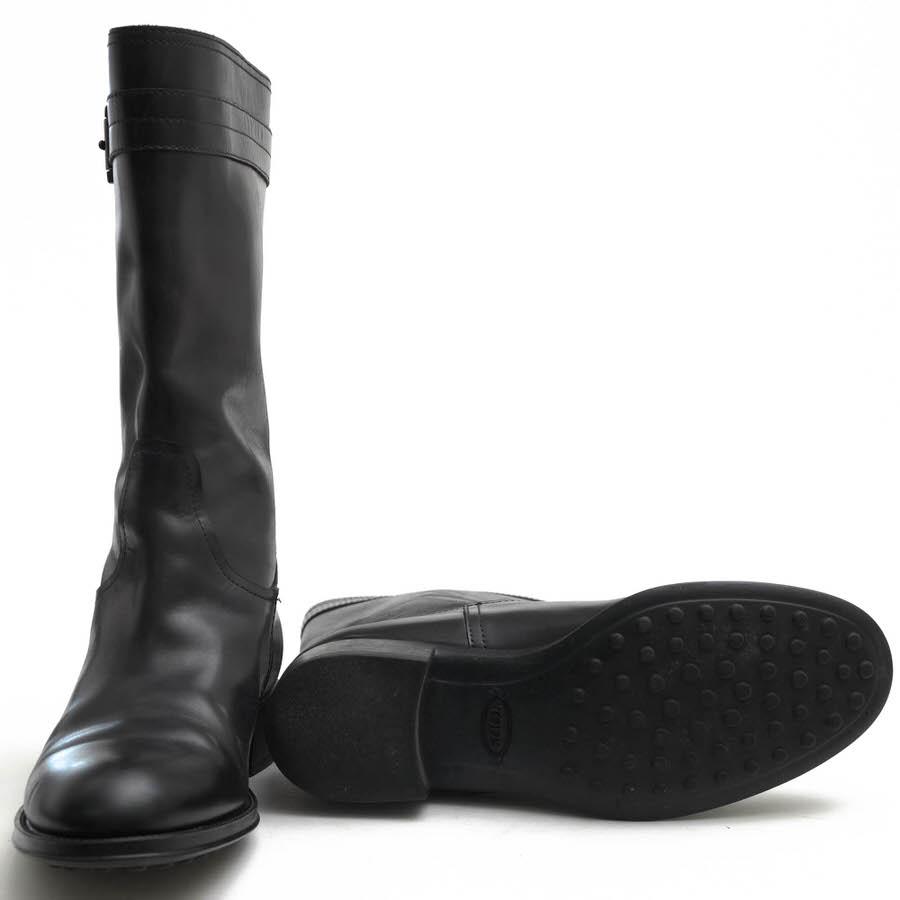 TOD'S（トッズ） エンジニアブーツ 牛革 カーフ ラバーソール プレーン