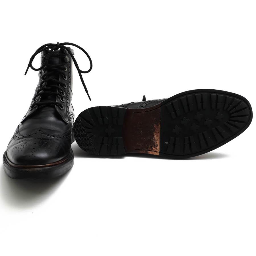 ○コーチ COACH 牛革 カーフ レースアップブーツ G1057 Bryant Wingboot プレミアムラバーアウトソール ウイングチップ カントリー 中古 COACH（コーチ） レースアップブーツ G1057 Bryant Wingboot 牛革