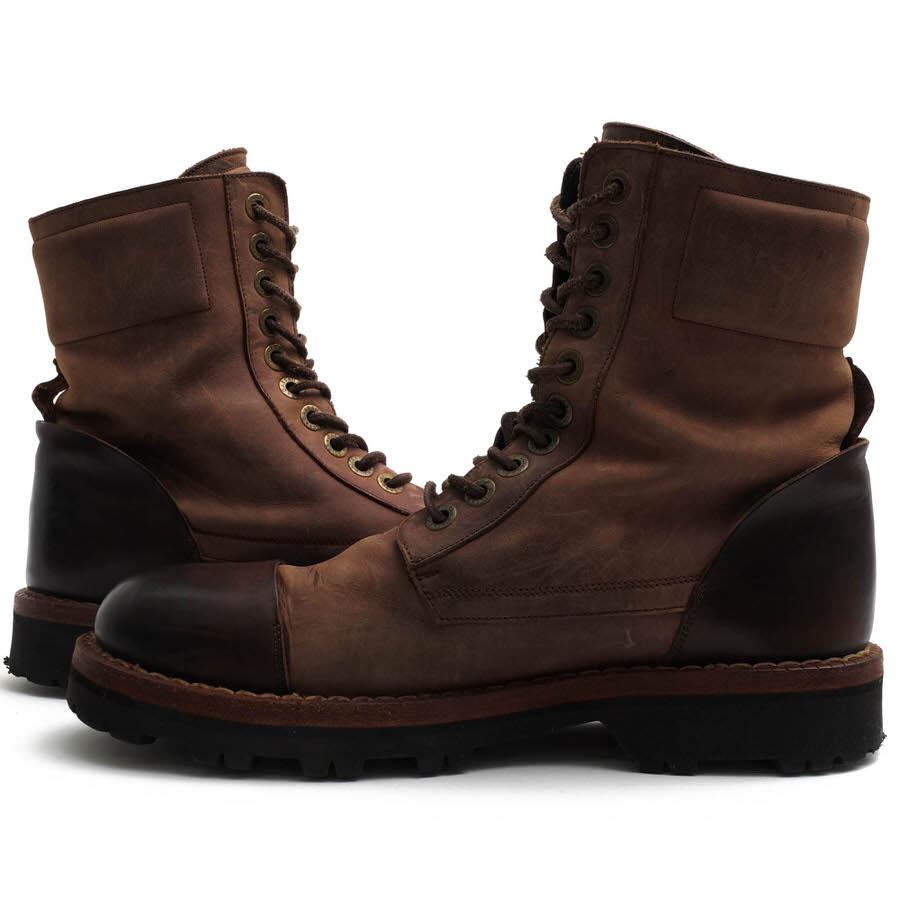 ○ドルガバ DOLCE＆GABBANA ヌバックレザー 牛革 ワークブーツ CA2863 POLACCHINO SPORTIVO コンバットブーツ ストレートチップ ミ 中古 DOLCE&GABBANA（ドルチェ & ガッバーナ） ドルガバ ワークブーツ