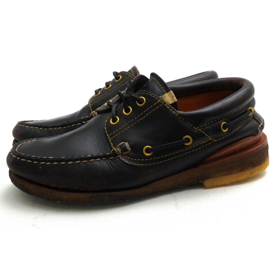 ○ビズビム VISVIM 米国ホーウィン社クロムエクセル 牛革 デッキシューズ AMERICANA DECK CREPE-FOLK クレープソール モカシン メ  中古 visvim（ヴィズヴィム） ビズビム デッキシューズ AMERICANA DECK