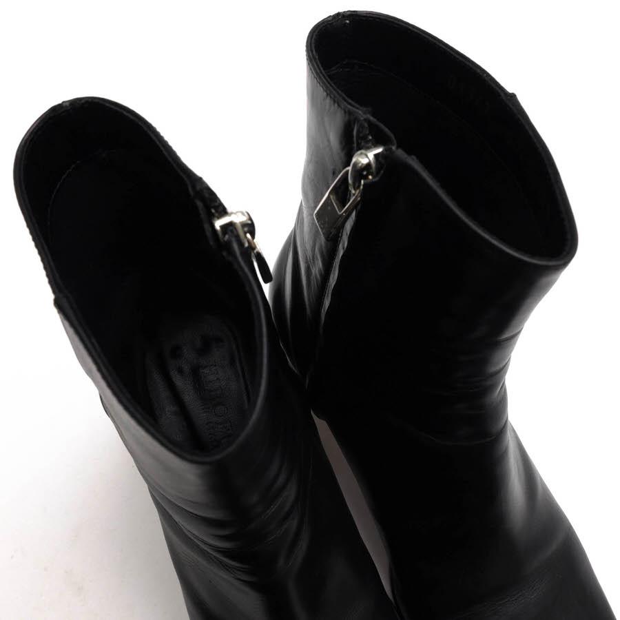 ○ヒロフ HIROFU 牛革 カーフ ショートブーツ 01347 0045 サイドジップ ハイヒール レザーソール レディース 【中古】 中古 HIROFU（ヒロフ） ショートブーツ 01347 0045 牛革 カーフ サイド