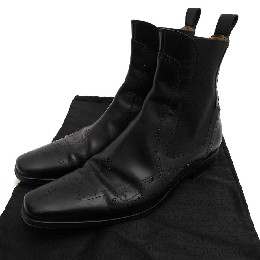 Dolce & Gabbana レザー サイドゴアブーツ 6.5 DOLCE&GABBANA（ドルチェ & ガッバーナ） ドルガバ サイドゴアブーツ