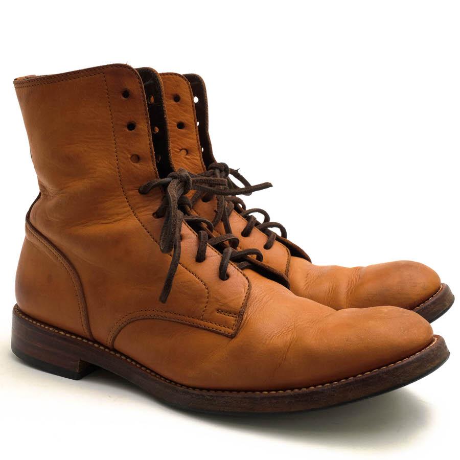 MOTO レースアップブーツ 1100 レザー ブラウン LEATHER & SILVER MOTO MOTO モト レースアップブーツ 1100 PLAIN TOE