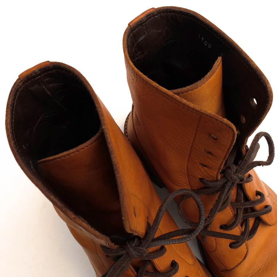LEATHER & SILVER MOTO モト レースアップブーツ 1100 PLAIN TOE