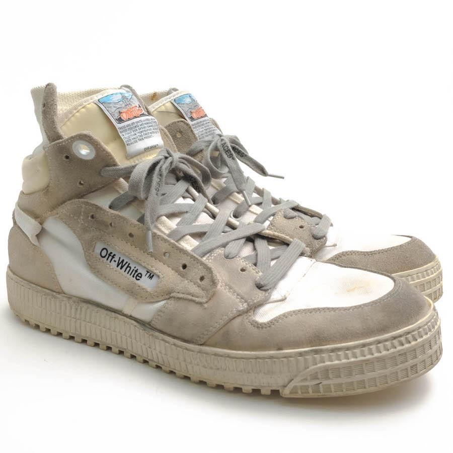 ○オフホワイト Off-White  ハイカットスニーカー OMIA065E19800002 OFF COURT WHITE ヴィンテージ加工 メンズ 【中古】 中古 Off-White オフホワイト ハイカットスニーカー OMIA065E19800002 OFF