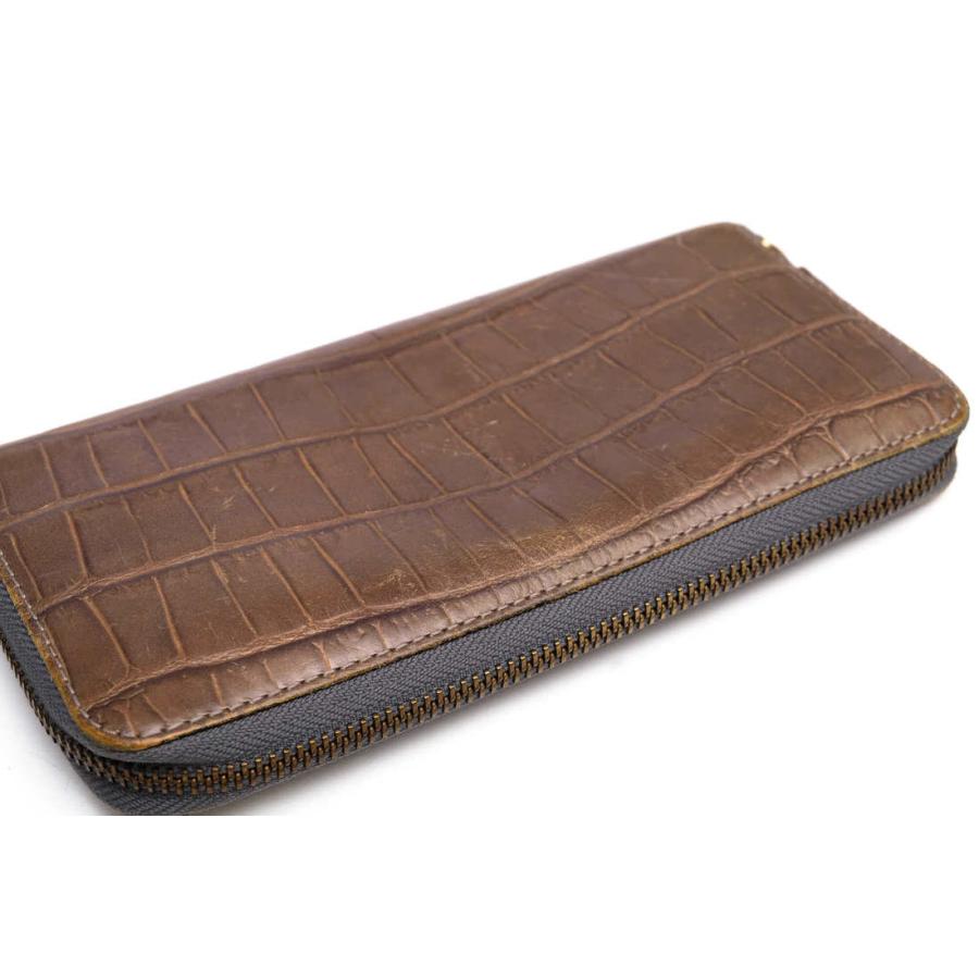 Felisi フェリージ ダークブラウン クロコダイル型押し長財布 Felisi フェリージ ダークブラウン クロコダイル型押し長財布