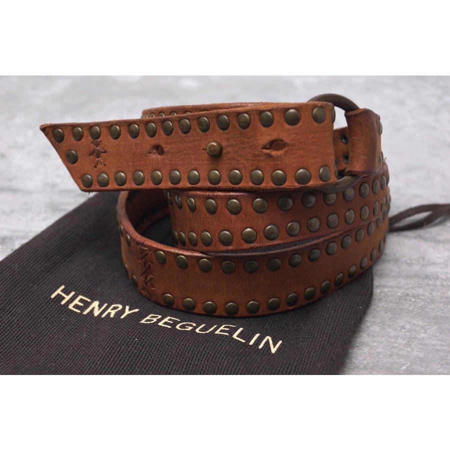 HENRY BEGUELIN エンリーベグリン ベルト オミノ刺繍 スタッズ リング