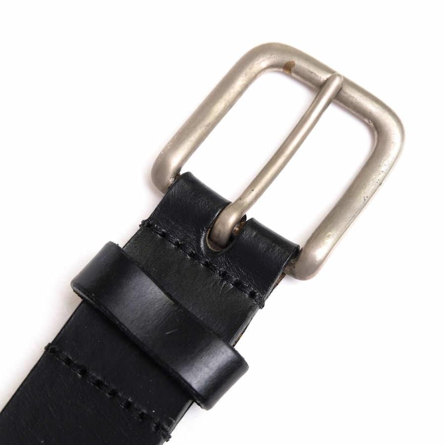 White house Cox◇レザーベルト/BLK/革/スタッズ/黒/Studed Belt