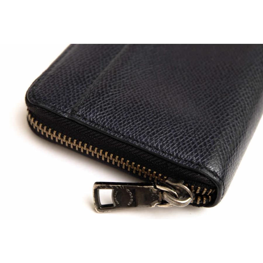 ○コーチ COACH 長財布 F74977 クロスグレイン レザー アコーディオン ジップ アラウンド 小銭入れあり シボ革 シュリンクレザー   中古 COACH（コーチ） 長財布 F74977 クロスグレイン レザー アコーディオン