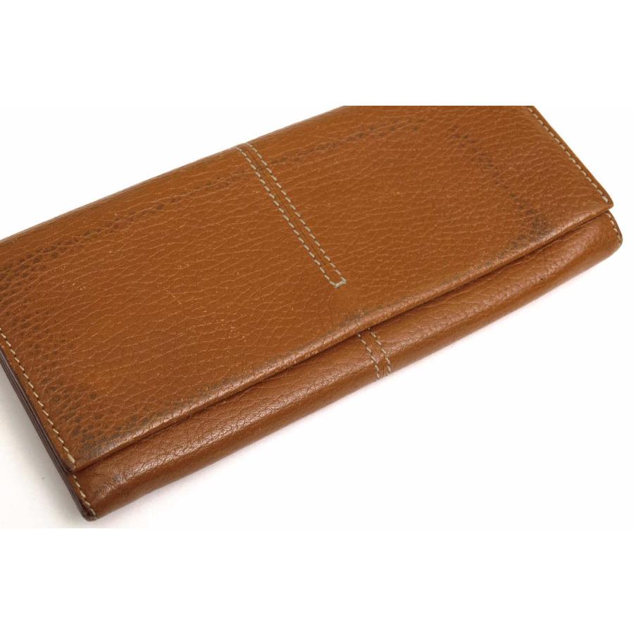 TOD'S（トッズ） 長財布 牛革 フラップ式 小銭入れあり シボ革