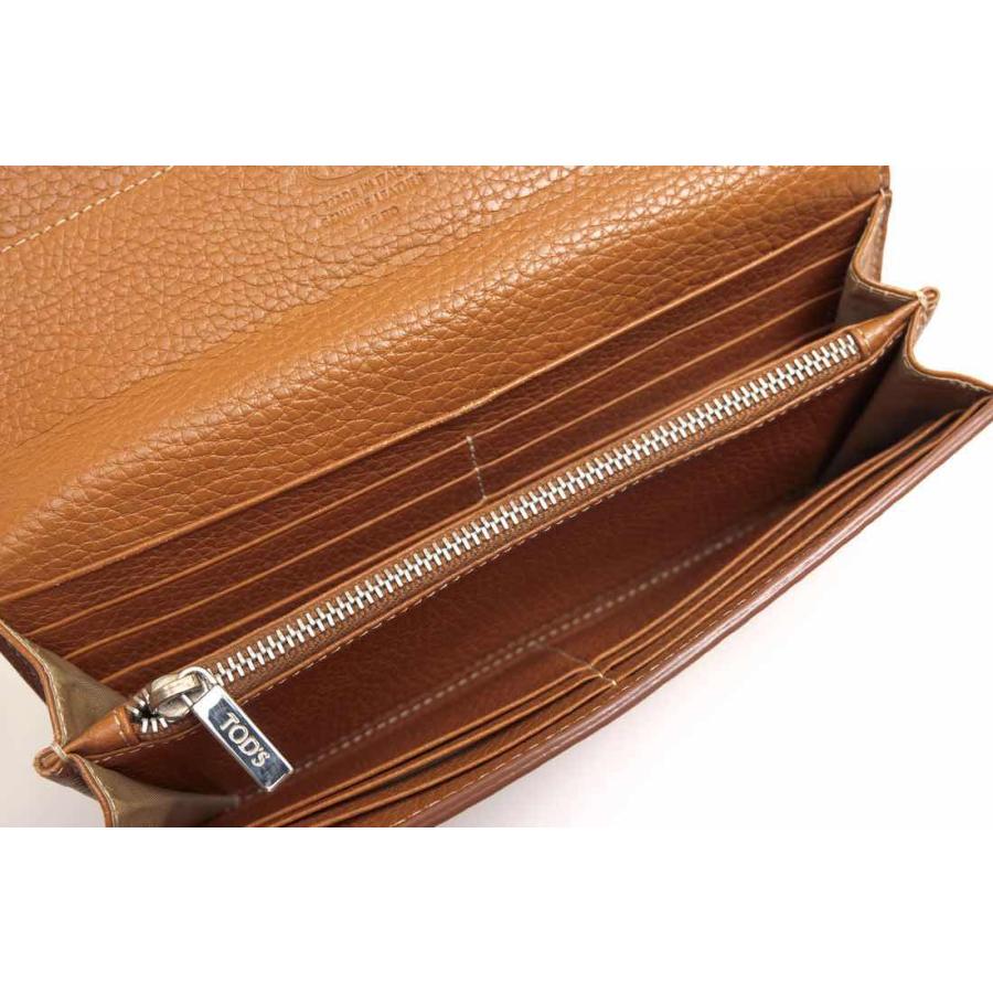 TOD'S（トッズ） 長財布 牛革 フラップ式 小銭入れあり シボ革