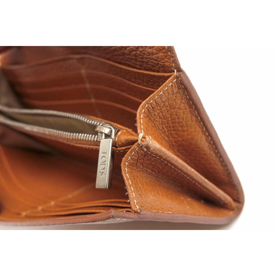 TOD'S（トッズ） 長財布 牛革 フラップ式 小銭入れあり シボ革