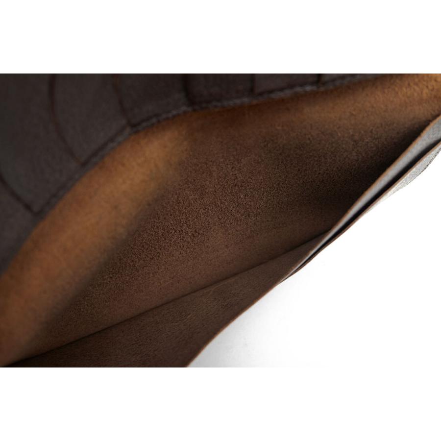 イルビゾンテ／IL BISONTE 長財布 財布 ウォレット メンズ 男性 男性用レザー 革 本革 ダークブラウン 茶 ブラウン  411776 小銭入れなし 札入れ シボ革 シュリンクレザー IL BISONTE（イルビゾンテ） 長財布 411776 牛革 小銭入れなし 札入れ