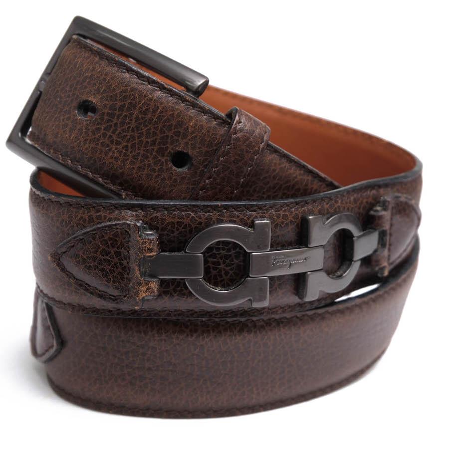 ○フェラガモ Salvatore Ferragamo 牛革 カーフ ベルト 23 9585 ガンチーニ金具 メンズ 【中古】 中古 FERRAGAMO（フェラガモ） Salvatore Ferragamo ベルト 23 9585 牛革