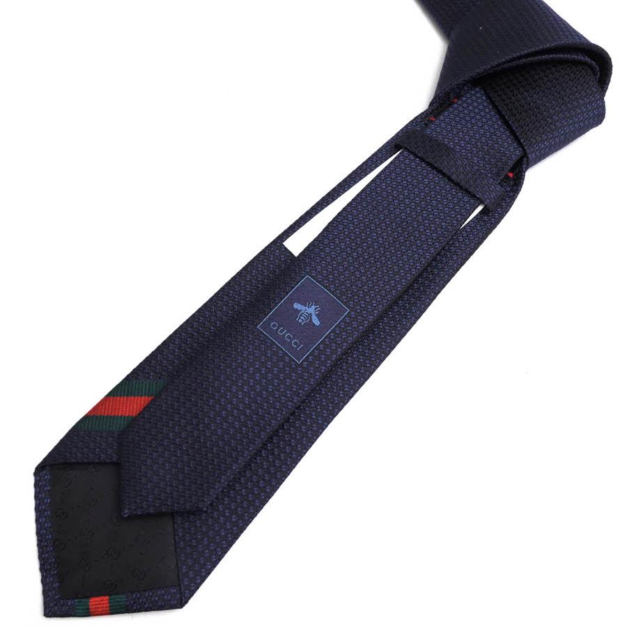 ○グッチ GUCCI ウェブライン Bee ビー 柄 ネクタイ 456510 4E002 ジャガード織り メンズ 【中古】 中古 GUCCI（グッチ） ネクタイ 456510 4E002 ウェブライン Bee ビー 柄