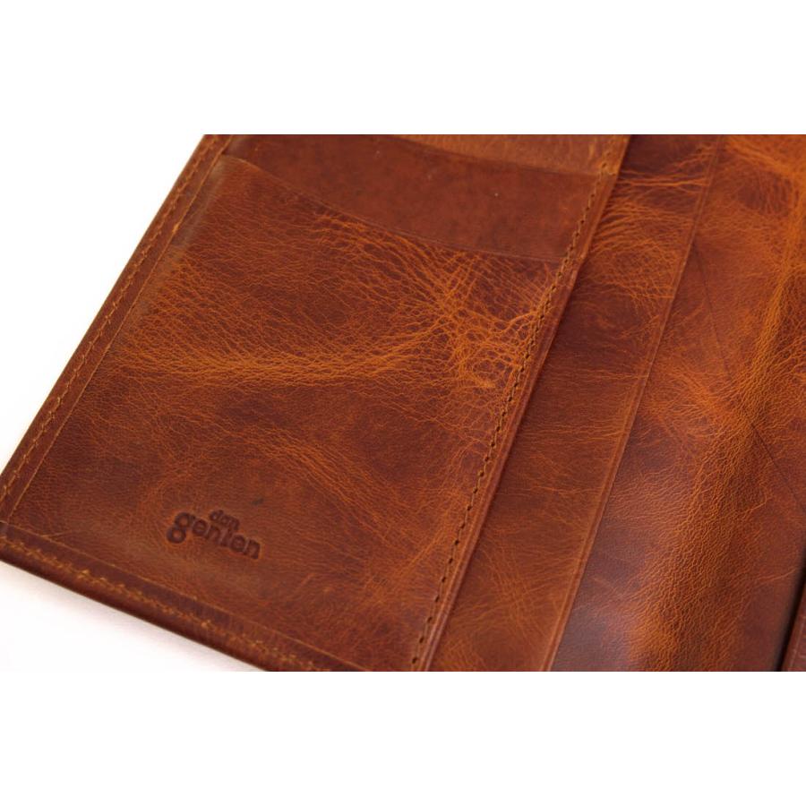 genten（ゲンテン） 長財布 牛革 シワ加工 小銭入れなし 札入れ 二