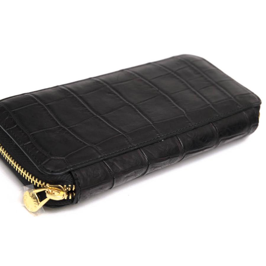 スタイルクロコ／STYLE CROCO 長財布 財布 ウォレット レディース 女性 女性用クロコ クロコダイル レザー 革 本革 ブラック 黒  小銭入れあり ラウンドジップ ラウンドファスナー STYLE CROCO スタイルクロコ 長財布 小銭入れあり ラウンドジップ