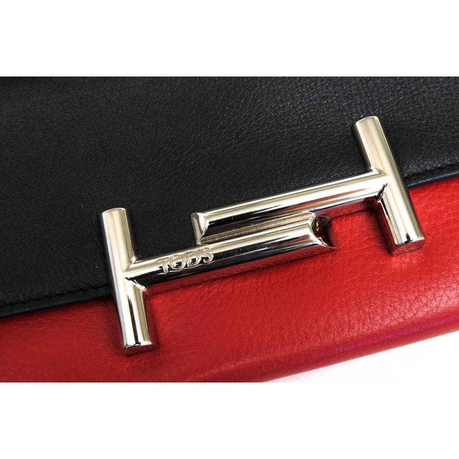 TOD'S（トッズ） 長財布 ラムレザー 子羊革 ダブルT バイカラー 小銭