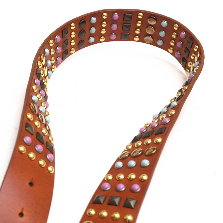 ○ドルガバ DOLCE＆GABBANA 牛革 ベルト BE0406 ストーン装飾 スタッズ メンズ 【中古】 中古 DOLCE&GABBANA（ドルチェ & ガッバーナ） ドルガバ ベルト BE0406 牛革