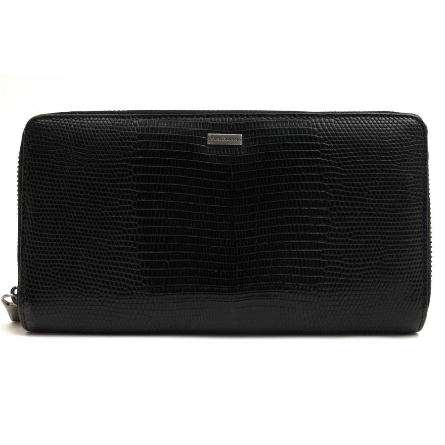 ○ドルガバ DOLCE＆GABBANA リザード型押し牛革 長財布 BP1672 A1095 PORTAFOGLIO ラウンドジップ ラウンドファスナー 小銭入れあ  中古 DOLCE&GABBANA（ドルチェ & ガッバーナ） ドルガバ 長財布 BP1672