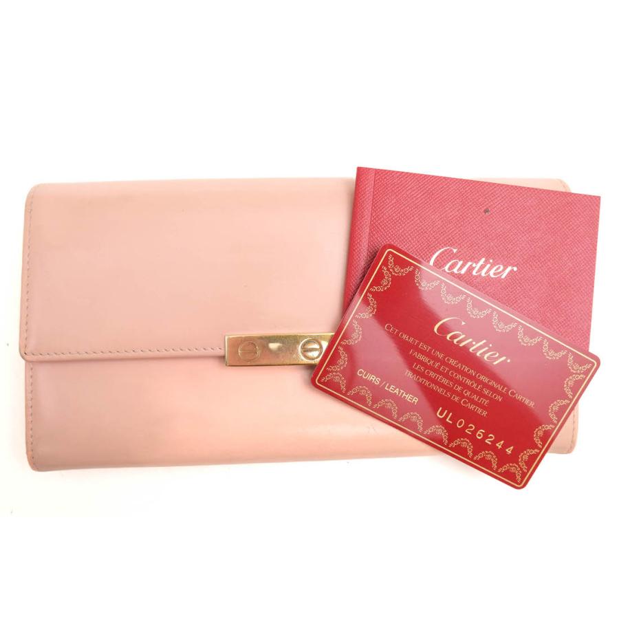 ○カルティエ Cartier 牛革 カーフ 長財布 L3000746 LOVE ラブ ビスモチーフ 小銭入れあり レディース 【中古】 中古 Cartier（カルティエ） 長財布 L3000746 LOVE ラブ 牛革 カーフ ビス