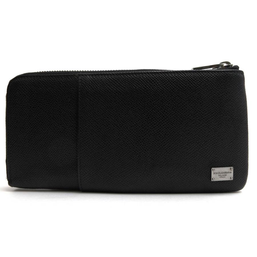 ○ドルガバ DOLCE＆GABBANA グレイン型押し牛革 長財布  小銭入れあり L字ファスナー シボ革 シュリンクレザー メンズ 【中古】 中古 DOLCE&GABBANA（ドルチェ & ガッバーナ） ドルガバ 長財布 グレイン型