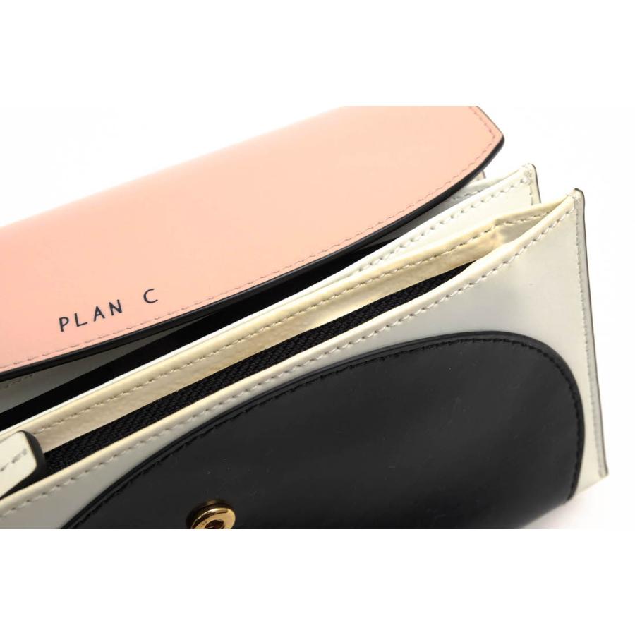 Plan C プラン シー 長財布 カラーブロック 牛革 カーフ ショルダー