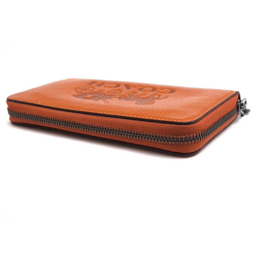 ○コーチ COACH リファインドペブルドレザー 牛革 長財布 C3548 Long Zip Around Wallet With Horse And Carriage 小銭入れあり シ 中古 COACH（コーチ） 長財布 C3548 Long Zip Around Wallet With Horse And