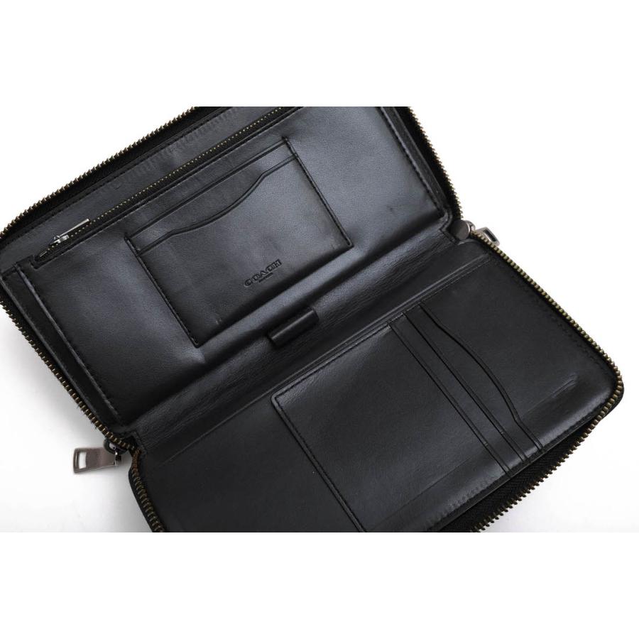 ○コーチ COACH バッファローエンボスドレザー 牛革 財布 F87104 Double Zip Travel Organizer ダブルジップ トラベル オーガナイ  中古 COACH（コーチ） 財布 F87104 Double Zip Travel Organizer ダブル
