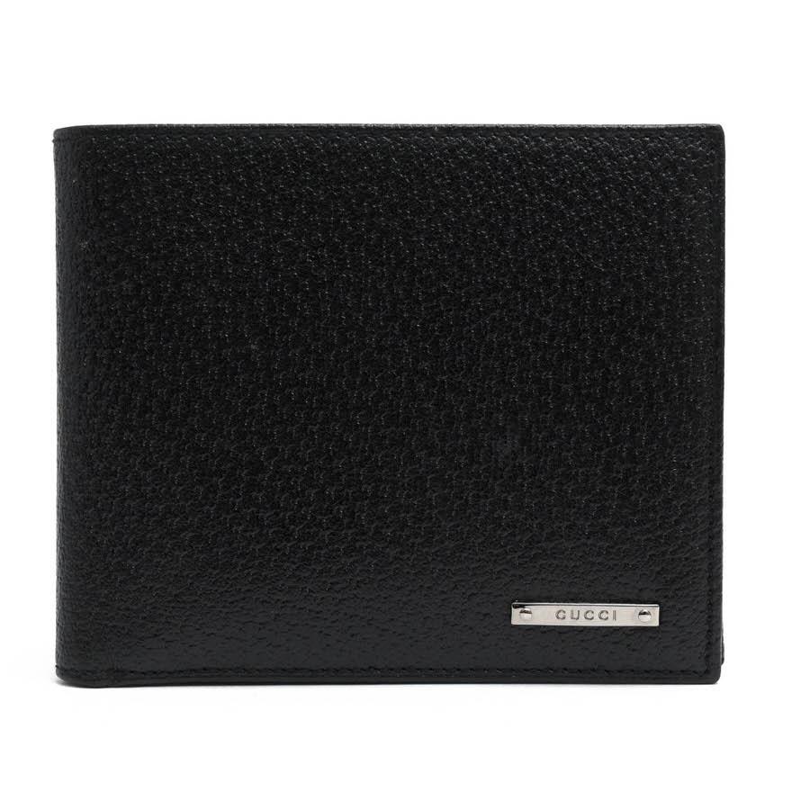 ○グッチ GUCCI チンギアーレ イタリア産 イノシシ革 財布 118381 1408 ブランドロゴプレート金具 小銭入れあり 二つ折り メンズ   中古 GUCCI（グッチ） 財布 118381 1408 チンギアーレ イタリア産 イノシシ