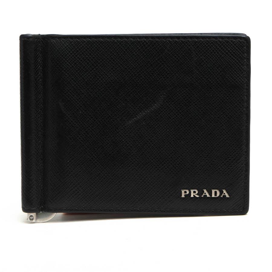 未使用保管　PRADA　プラダ　ロゴ　サフィアーノ　マネークリップ　2MN077 PRADA（プラダ） 財布 2MN077 SAFFIANO BICOLO サフィアーノ 牛革