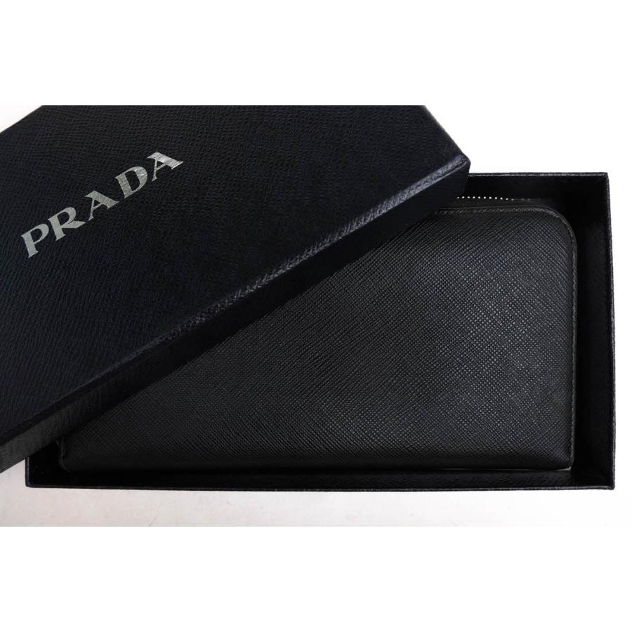 ○プラダ PRADA サフィアーノ 牛革 長財布 2ML317 PORTAFOGLIO LAMPO SAFFIANO ロゴ型押し 小銭入れあり ユニセックス 男女兼用 ラ 中古 PRADA（プラダ） 長財布 2ML317 PORTAFOGLIO LAMPO SAFFIANO