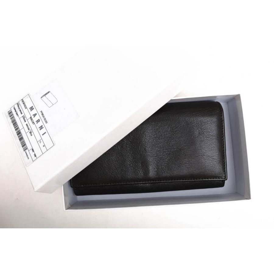○マルニ MARNI 山羊革 ゴートスキン 長財布 PFMOA18U00 LG056 PORTAFOGLIO CAPRA SOFT フラップタイプ 小銭入れあり 二つ折り シ  中古 MARNI（マルニ） 長財布 PFMOA18U00 LG056 PORTAFOGLIO CAPRA SOFT