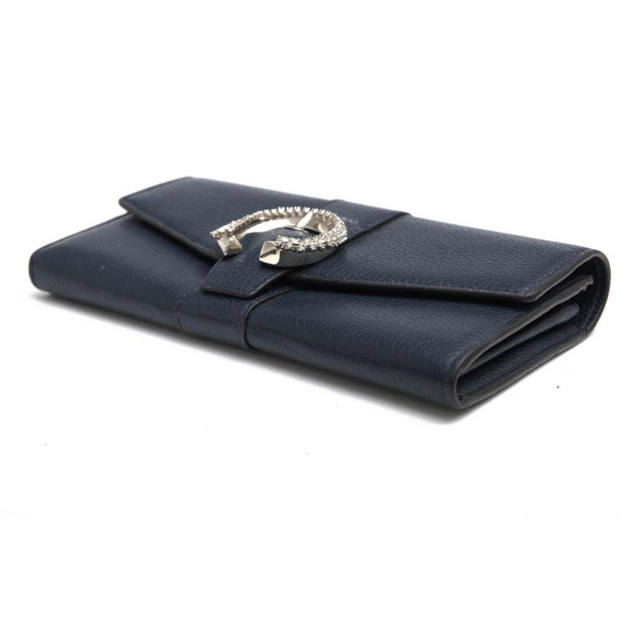 ○ジミーチュウ Jimmy Choo ソフトグレインレザー 牛革 長財布 MARTINA-C Soft Grainy Calf Leather Wallet フラップ式 小銭入れあ 中古 JIMMY CHOO（ジミーチュウ） 長財布 MARTINA-C Soft Grainy Calf
