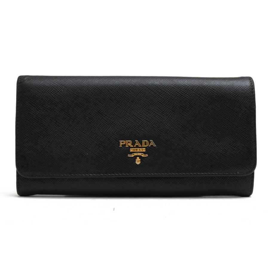 w*i様 1M1132 三角ロゴ 黒 ブラック レザー サフィアーノ 長財布 PRADA 1M1132 長財布 サフィアーノレザー PRADA 小物