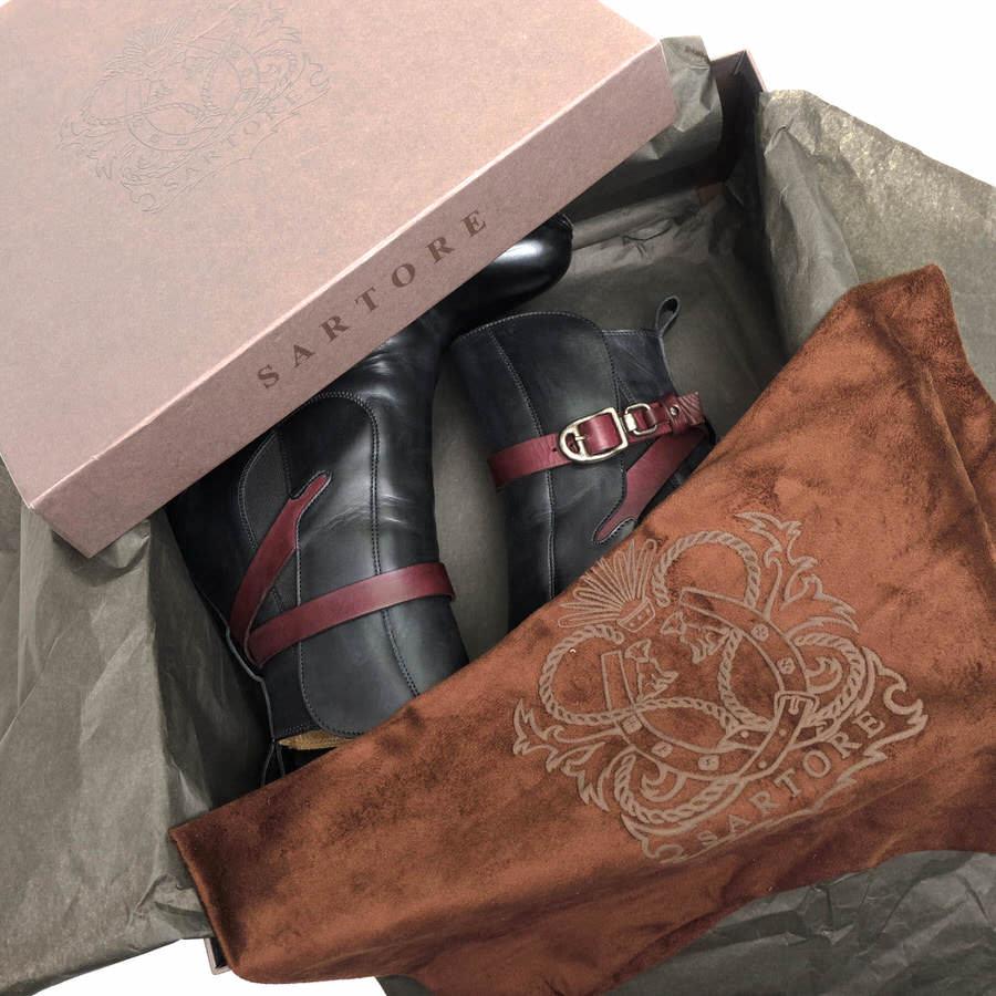 SARTORE（サルトル） ショートブーツ SR2221 BERRY 001 NERO カーフ
