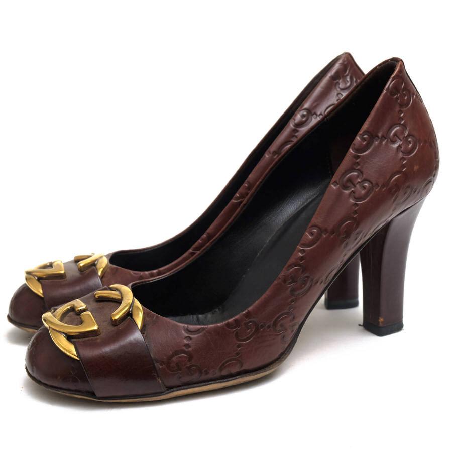 GUCCI（グッチ） パンプス GGシマ 牛革 インターロッキング レザー