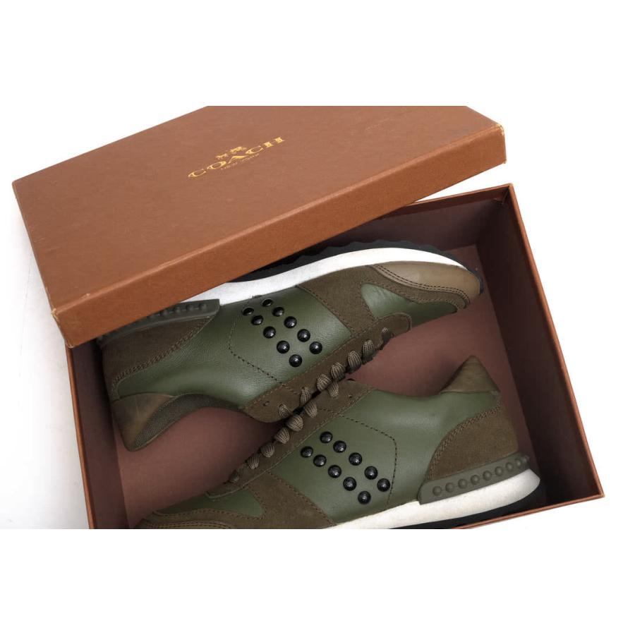 ○コーチ COACH 一部スエードレザー使用 ローカットスニーカー Q7212 A00116 MOONLIGHT RIVETS NAP/SDE ムーンライト スタッズ レ  中古 COACH（コーチ） ローカットスニーカー Q7212 A00116 MOONLIGHT RIVETS