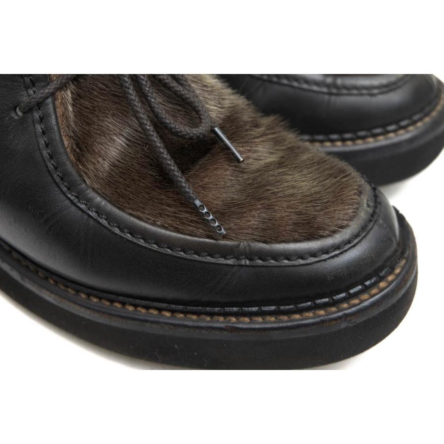 ユニフォームエクスペリメント／uniform experiment シューズ 靴 メンズ 男性 男性用レザー 革 本革 ブラック 黒  156135 SEAL FUR MOCCASIN SHOES ファー 毛皮 uniform experiment ユニフォームエクスペリメント カジュアルシューズ