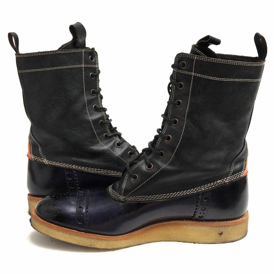 ポールスミス／Paul Smith レースアップブーツ シューズ 靴 メンズ 男性 男性用レザー 革 本革 ネイビー 紺  220-800 KANA メダリオン キャップトゥ クレープソール Paul Smith（ポール・スミス） レースアップブーツ 220-800 KANA 牛革