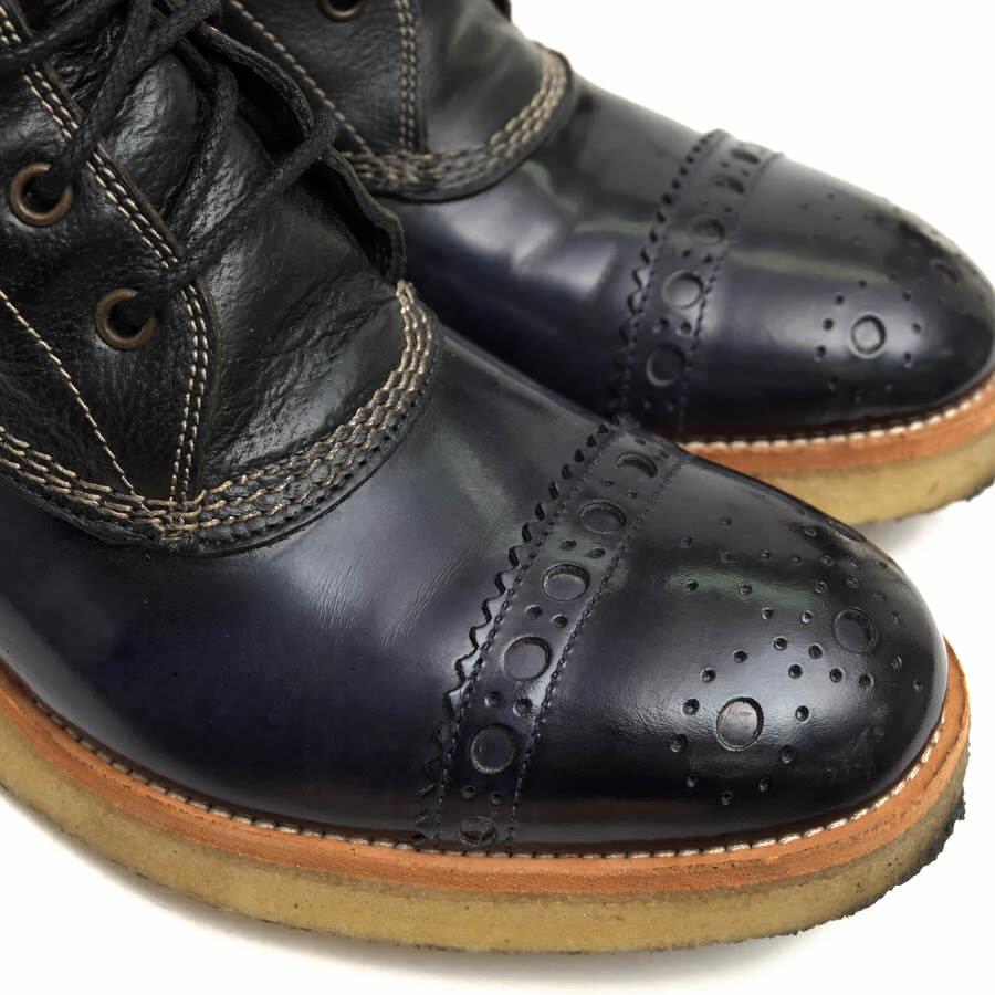 ポールスミス／Paul Smith レースアップブーツ シューズ 靴 メンズ 男性 男性用レザー 革 本革 ブラック 黒  220-800 KANA メダリオン クレープソール キャップトゥ Paul Smith（ポール・スミス） レースアップブーツ 220-800 KANA 牛革