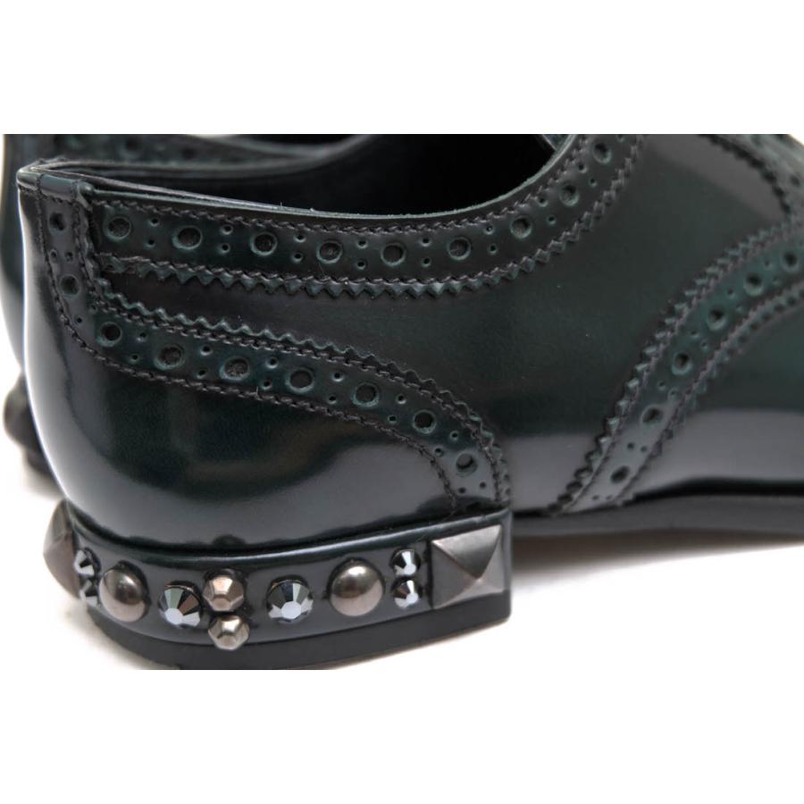 ○ドルガバ DOLCE＆GABBANA 牛革 ガラス加工 ビジネスシューズ C18572 AP2161 メダリオン ウイングチップ レザーソール スタッズ   中古 DOLCE&GABBANA（ドルチェ & ガッバーナ） ドルガバ ビジネスシューズ