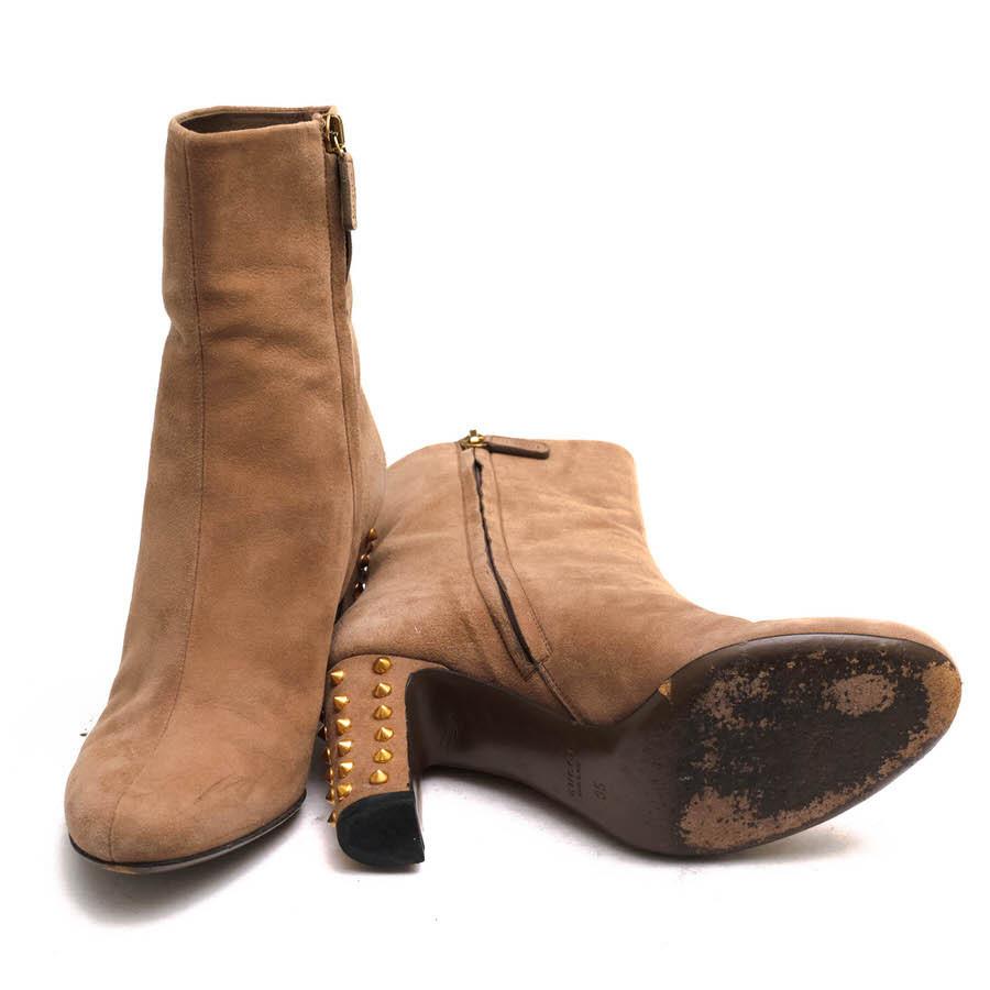 GUCCI グッチ ミドルブーツ 297200 牛革 ヒールスタッズ : Desir Yahoo  