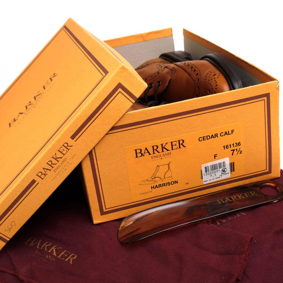 ○バーカー Barker カーフ 牛革 レースアップブーツ 29 161136 J10 Harrison カントリーブーツ ウイングチップ ダイナイトソール   中古 Barker バーカー レースアップブーツ 29 161136 J10 Harrison カーフ